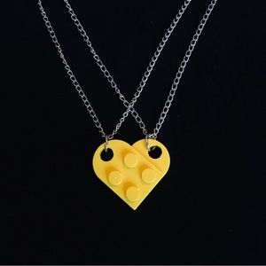 Cute Double Chain Yellow Lego Necklace